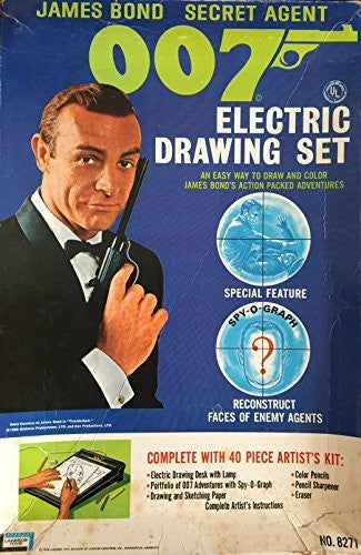 Vintage 1966 James Bond Secret Agent 007 Electric Drawing Set Number 8271 By Lakeside Toys 1966 In The Original Box - Ultra Rare Vintage Item