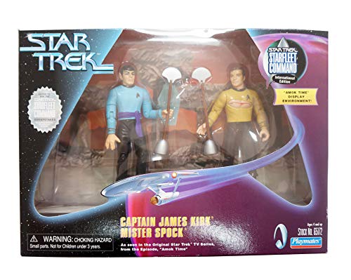Vintage Star Trek Starfleet Command International Edition Captain James T Kirk And Mister Spock Action Figures from Star Trek The Original Series Episode Amok Time - Brand New Factory Sealed Shop Stock Room Find