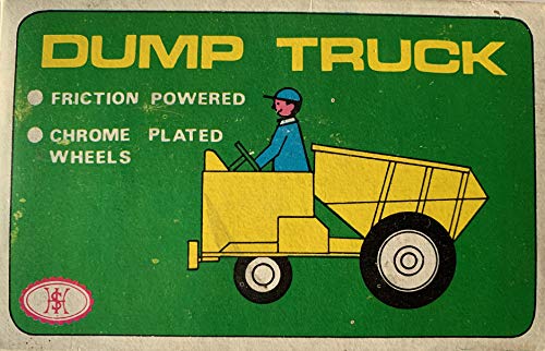 Vintage 1980's Japanese Made - Dump Truck Plastic Toy With Friction Power And Chrome Plated Wheels Shop Stock Room Find