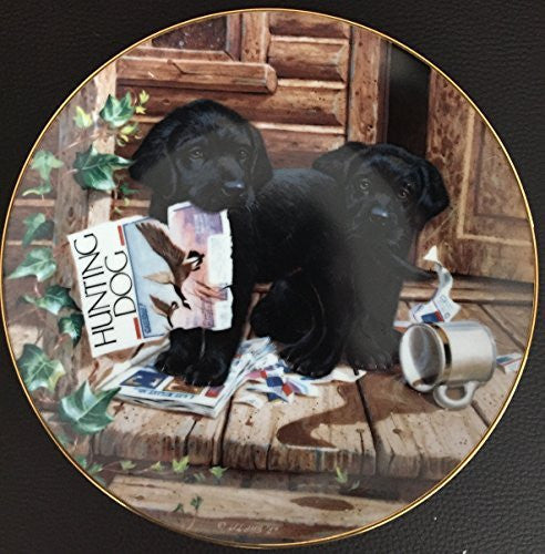 Vintage 1987 The Hamilton Collection Puppy Playtime Limited Edition Collectable Plate - Cabin Fever By Jim Lamb - Shop Stock Room Find