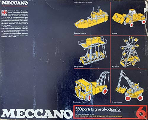 Vintage Classic 1972 Mecc Ano Construction Box Set No. 6 - 550 Parts Set - Fantastic Condition - Complete In The Original Box