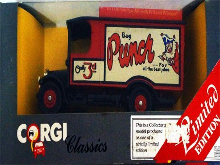 Vintage 1985 Corgi Classics Limited Edition Punch Magazine Thornycroft Van No. C933 Die-Cast Replica Vehicle Mint In Box - Shop Stock Room Find