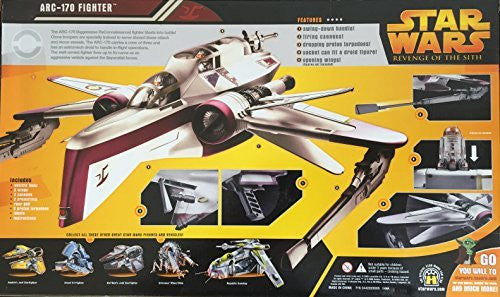 Vintage 2005 Star Wars Revenge Of The Sith Arc-170 Fighter With Firing Blaster Cannons