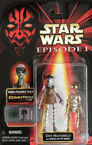 Star Wars Episode 1 Ody Mandrell With Otoga 222 Pit Droid Action Figure With Comm Talk Chip