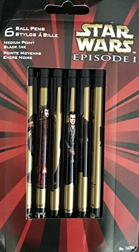 Star Wars Episode 1 Ball Pens Brand New Sealed - Includes 6 x Medium Point Black Ink Ball Pens