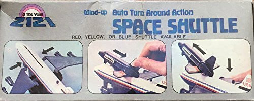 Vintage Ace Toy 1980's In The Year 2121 Space Shuttle Enterprise On A Nasa USA B747 Wind Up Auto Turn Around Action Air Plane Mint In Box