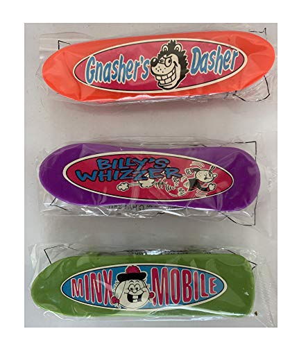 Finger Skateboards Vintage DC Thomson Co Ltd 2000 Set Of Three The Beano Green Minx Mobile, Red Gnashers Dasher & Purple Billys Whizzer Factory Sealed Shop Find