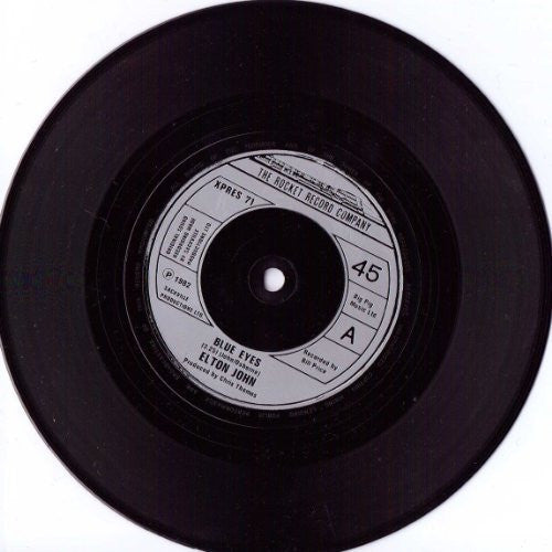 Elton John A.Side Blue Eyes, B.Side Hey Papa Legba, The Rocket Record Company Label 1982, 7 inch vinyl Single