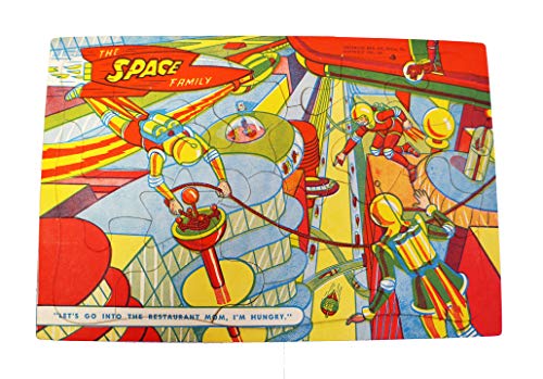 Vintage 1952 Streamline MFG Co.The Space Family Frame Tray Puzzle "Lets Go Into The Restaurant Mum, I'm Hungry" 100% Complete