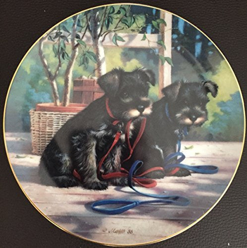 Vintage 1987 The Hamilton Collection Puppy Playtime Limited Edition Collectable Plate - A New Leash On Life By Jim Lamb - Shop Stock Room Find