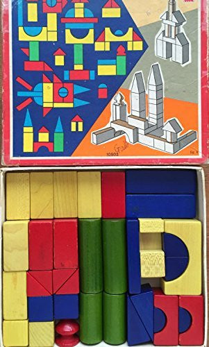 Vintage 1970's Building Block Puzzle Set By Tola Set Number 10902
