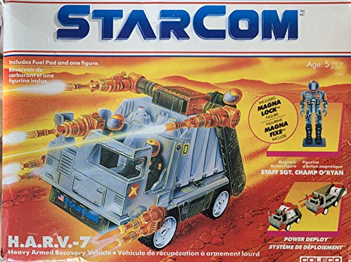 Starcom Vintage Coleco 1987 The U.S Space Force H.A.R.V.-7 Heavy Armed Recovery Vehicle With Staff Sgt Champ O'Ryan Action Figure - Former Shop Counter Display Set