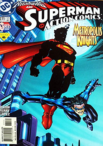 Vintage DC Comics Nightwing And Superman In Action Comics - Metropolis Knights Issue Number 771 Nov 2000 [Comic] Chuck Dixon and Pascual Ferry [Comic] Chuck Dixon and Pascual Ferry