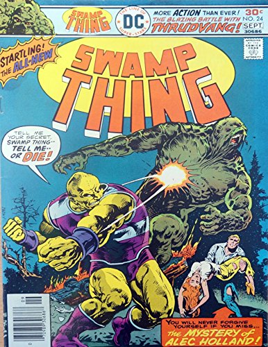 Vintage Very Rare DC Comics Swamp Thing - In The Mystery Of Alec Holland - Comic Issue No. 24 - September 1976 - Ex Shop Stock [Unknown Binding]