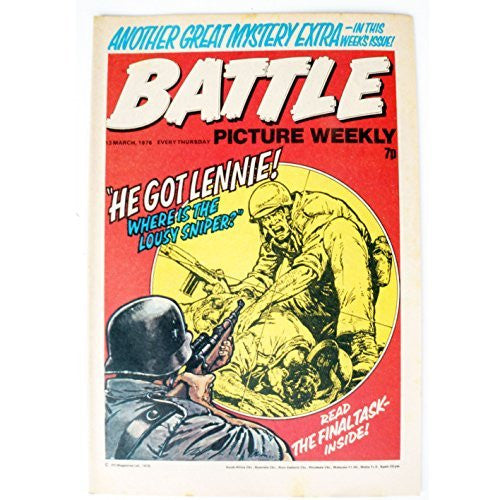 Vintage Battle Picture Weekly Boys Comic Every Thursday 13th March 1976 By IPC Magazines Ltd