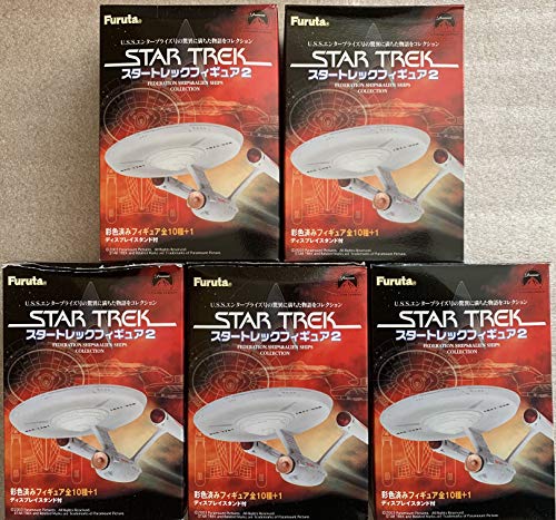 Vintage Star Trek Furuta 2005 Federation Ships And Alien Ships Collection Volume 2 Set Of 5 Mini Model Kits In The Case - New In Box