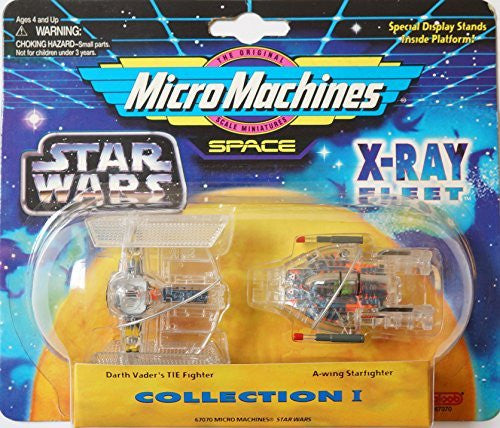Vintage Star Wars Micro Machines X-Ray Fleet Collection 1 Darth Vader's Tie Fighter And A-Wing Starfighter - Brand New Shop Stock Room Find