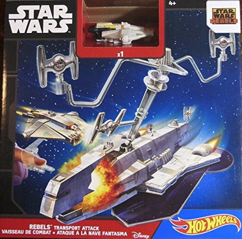 Star Wars Rebels Hot Wheels From The Animated Series Die Cast Ghost Rebels Transport Attack Playset - Brand New Factory Sealed Item