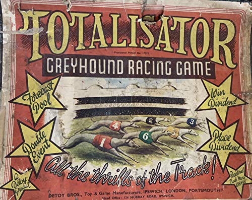Vintage 1950's Detoy Bros. Totalisator Greyhound Racing Game - Ultra rare Vintage Game In The Original Box