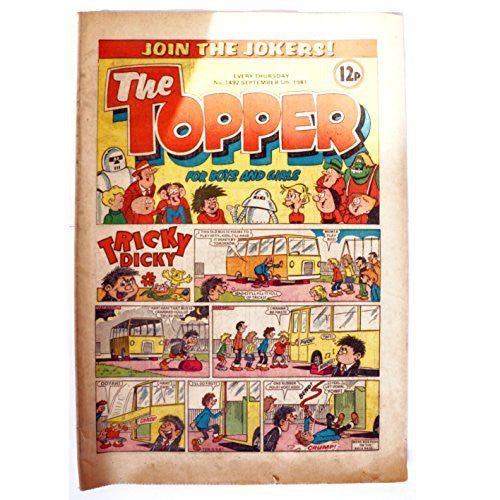 Vintage The Topper Weekly No. 1492 Boys And Girls Comic Every Thursday 5th September 1981 By D C Thomson & Co