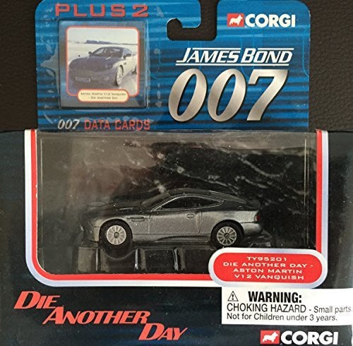 Vintage Corgi 2003 James Bond 007 Die Another Day - Aston Marton V12 Vanquish 1:43 Scale Die-Cast Car Vehicle Replica Number TY95201 - Brand New Shop Stock Room Find.