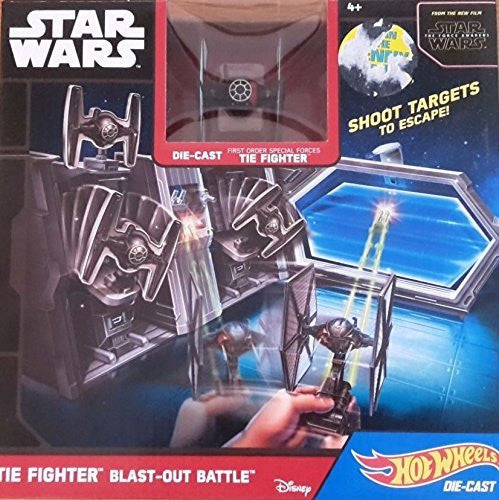 Star Wars Hot Wheels The Force Awakens First Order Special Forces Die Cast Tie Fighter Blast Out Battle Playset - Brand New Factory Sealed Item
