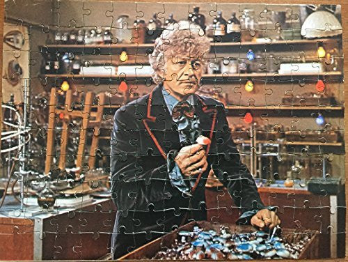 Vintage Doctor Dr Who 1973 Whitman 125 Large Piece Jigsaw Puzzle Jon Pertwee In The Lab Number 7408.
