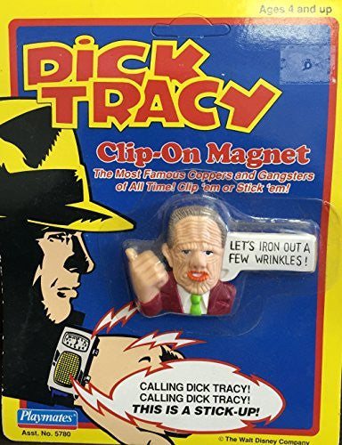 Dick Tracy Coppers And Gangsters Clip On Magnet Pruneface Playmates Vintage 1990 New On Card