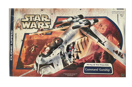Vintage 2004 Star Wars The Clone Wars- Army Of The Republic - Command Gunship With Real Firing Cannons - Brand New Factory Sealed Shop Stock Room Find