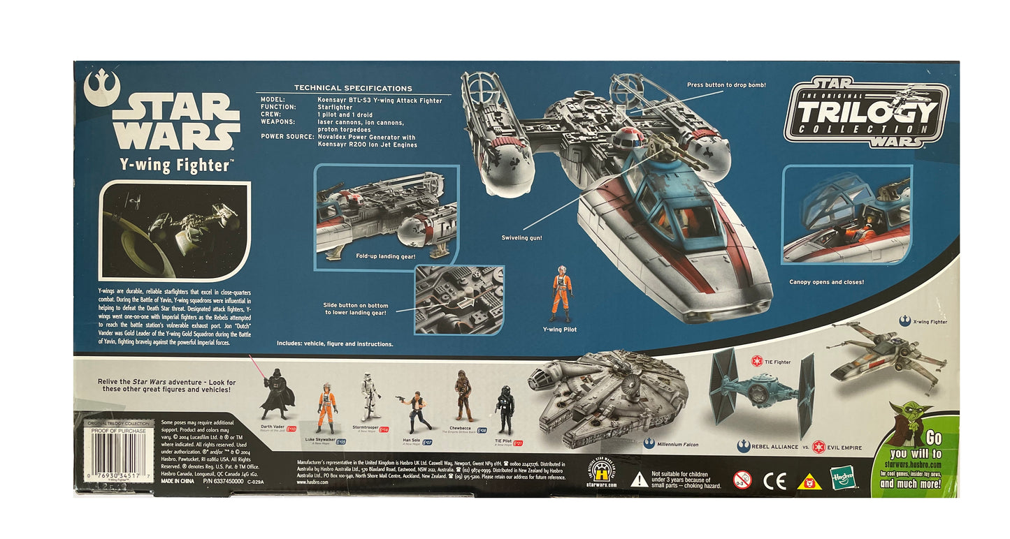Vintage 2004 Star Wars The Original Trilogy Collection - Y-Wing Fighter Space Vehicle With Y-Wing Action Figure
