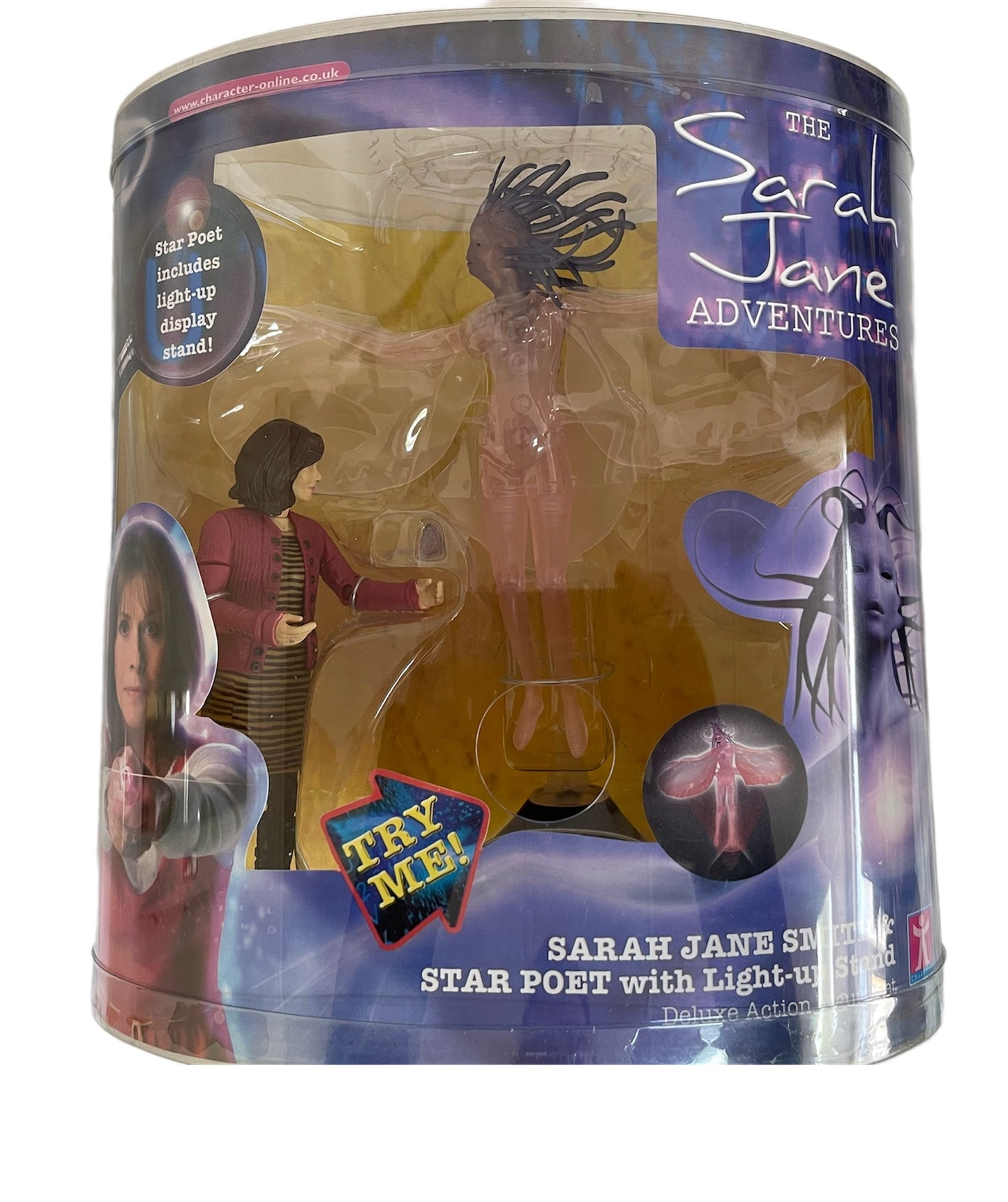 Vintage 2006 The Sarah Jane Adventures - Sarah Jane Smith & Star Poet With Light Up Stand Deluxe Action Figure Set