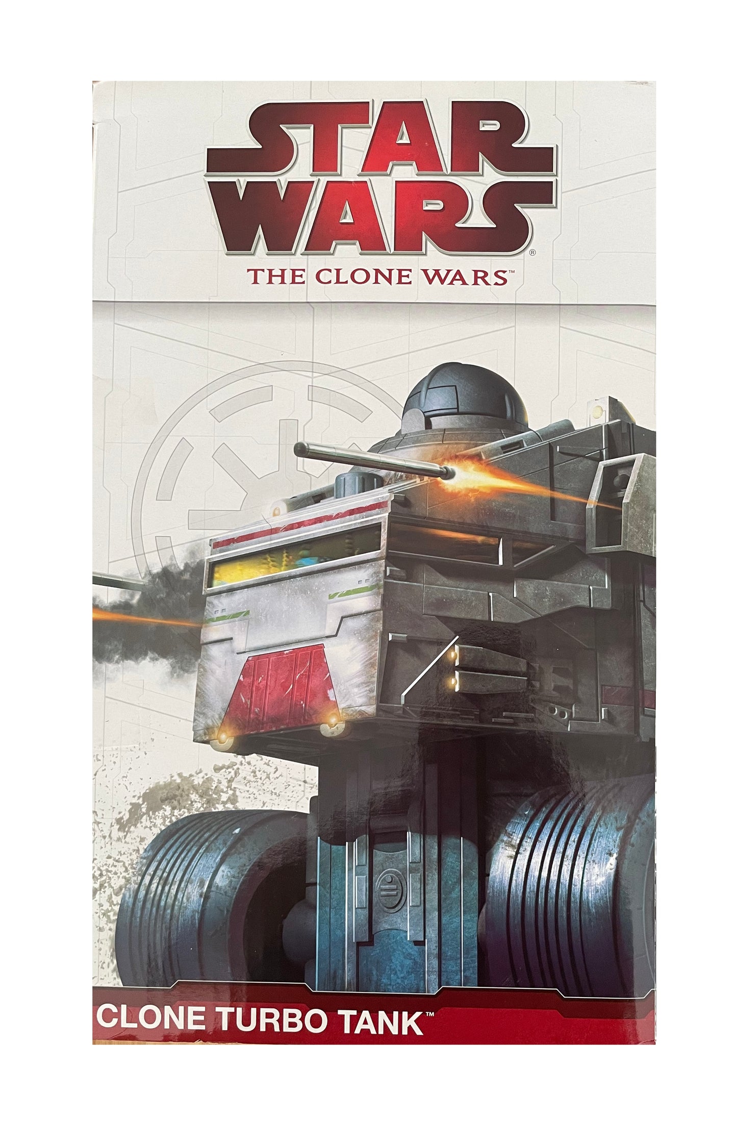 Vintage Star Wars 2009 The Clone Wars - Electronic Clone Turbo Tank Vehicle With Launching Speeder Bike And Exclusive Tank Gunner Action Figure