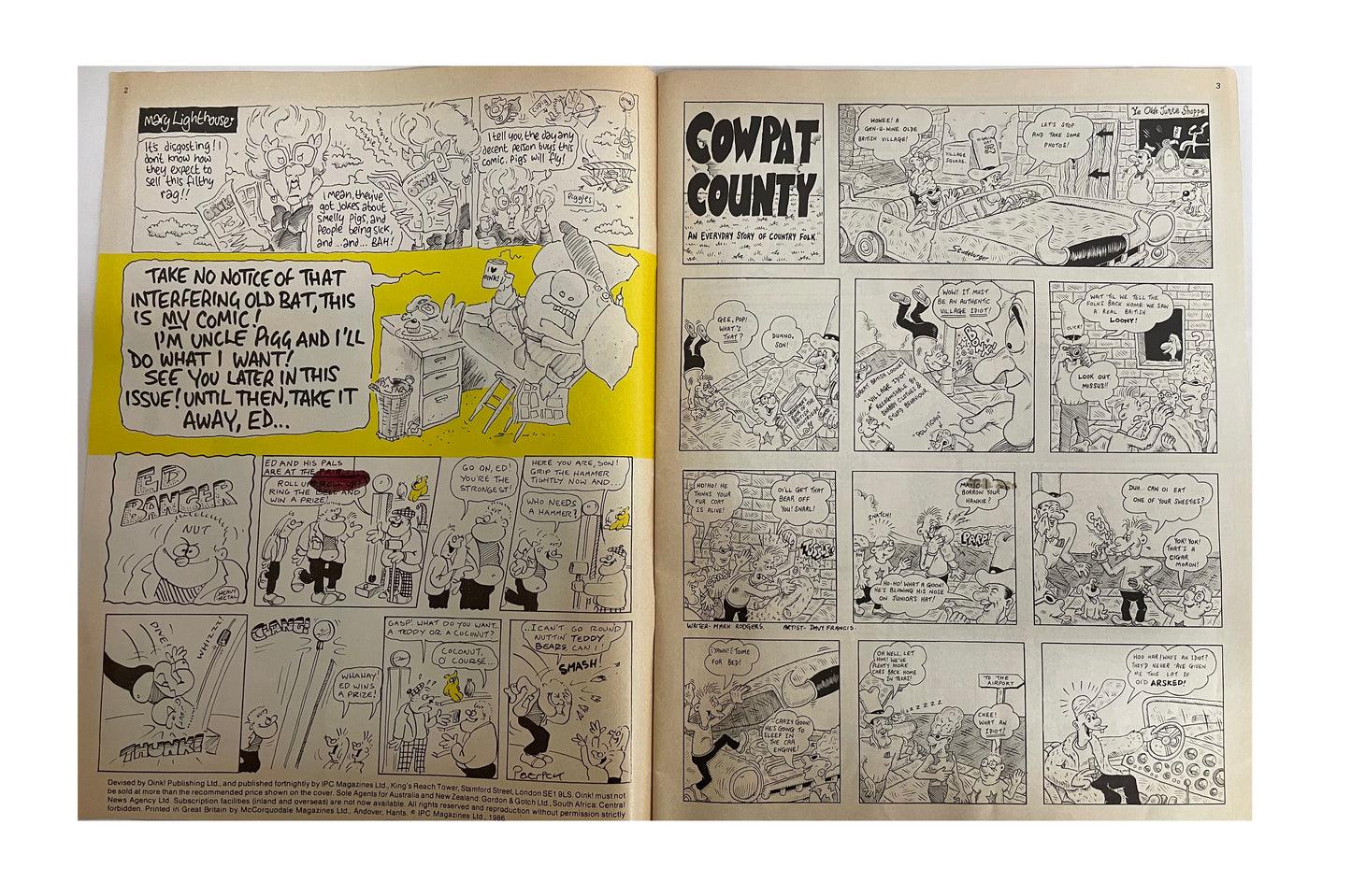 Vintage 1986 Oink Comic Magazine Number 1 - Fantastic First Issue - With Free Record & Free Colour Poster - Oct 24th 1979 - Former Shop Stock