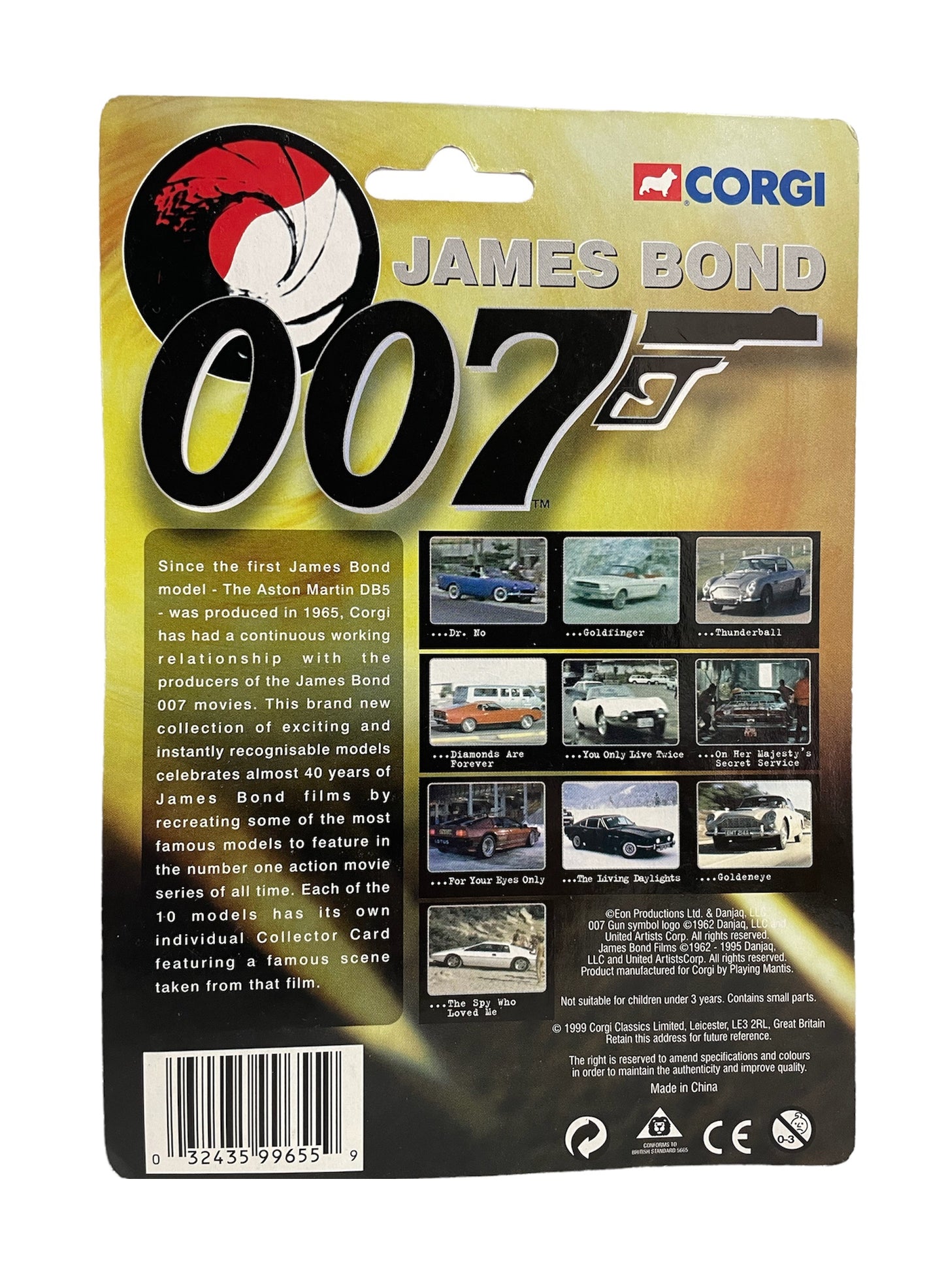 Vintage 1999 Corgi James Bond 007 - On Her Majestys Secret Service - Mercury Cougar XR7 Convertible 1:65 Scale Die-Cast Vehicle Replica Number 99655 - Includes Free Collectors Card - Brand New Factory Sealed Shop Stock Room Find