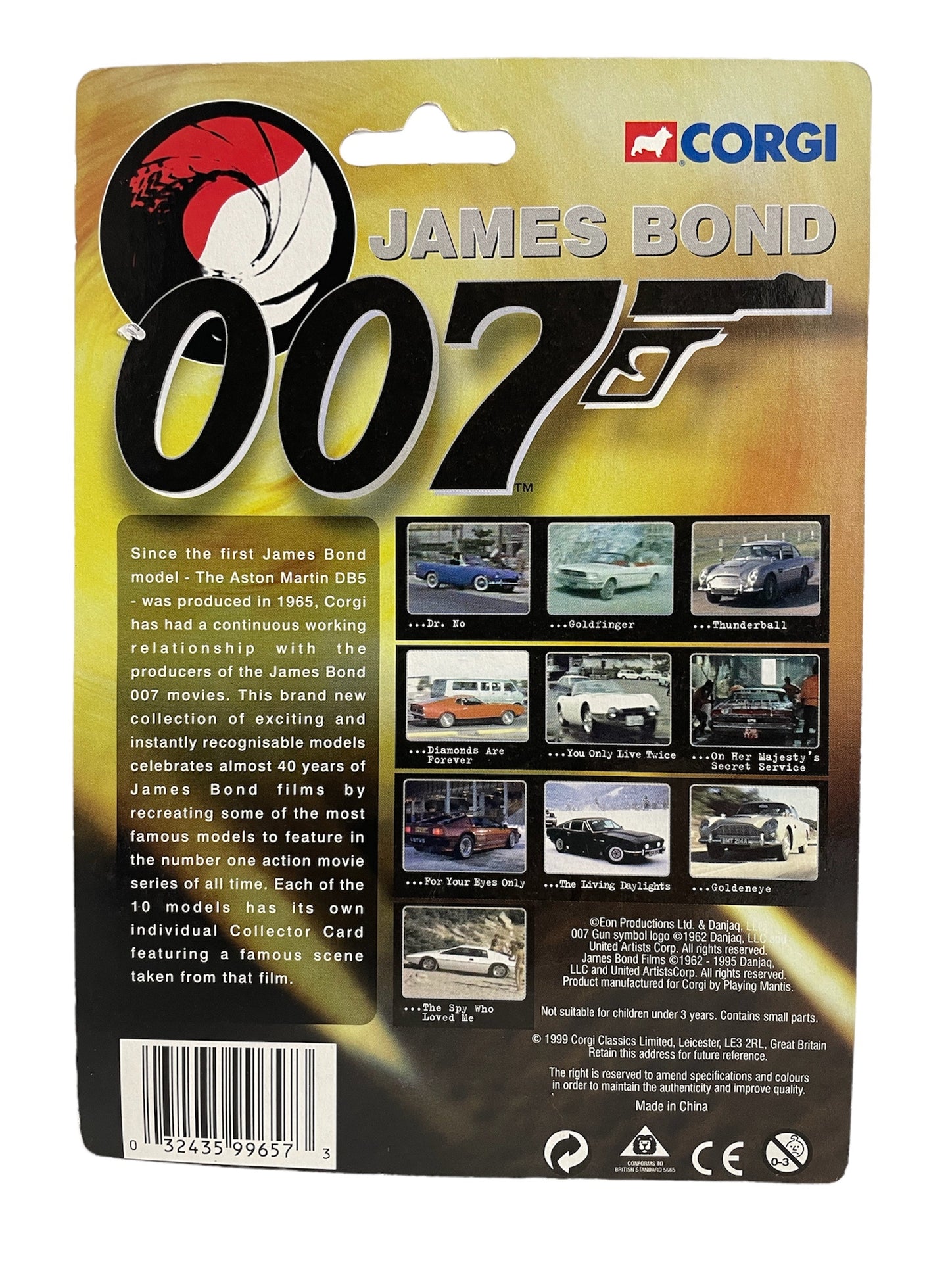 Vintage 1999 Corgi James Bond 007 - The Spy Who Loved Me - Lotus Esprit Turbo 1:65 Scale Die-Cast Vehicle Replica Number 99657 - Includes Free Collectors Card