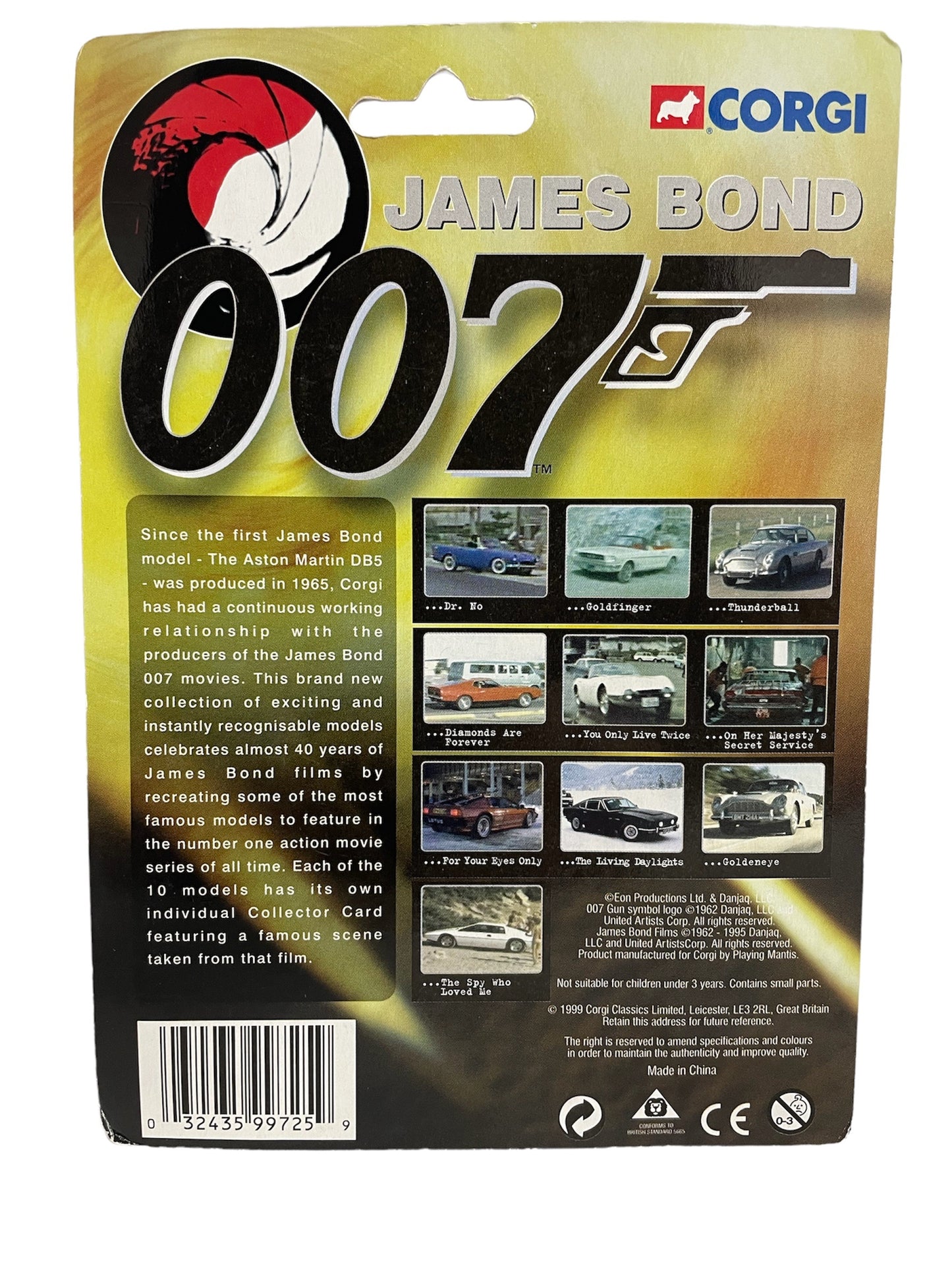 Vintage 1999 Corgi James Bond 007 - Diamonds Are Forever - Ford Mustang Mach 1 1:65 Scale Die-Cast Vehicle Replica Number 99725 - Includes Free Collectors Card