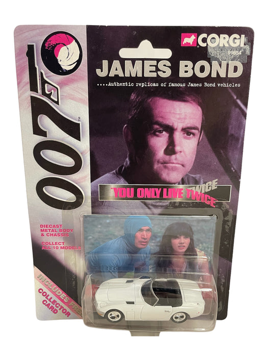 1999 Corgi James Bond 007 - You Only Live Twice - Toyota 2000GT Convertible 1:65 Scale Die-Cast Vehicle Replica Number 99654 - Includes Free Collectors Card