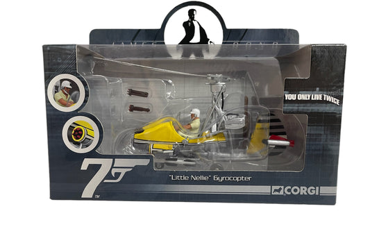Vintage Corgi 2009 James Bond 007 - You Only Live Twice - Little Nellie The Gyrocopter 1:36 Scale Die-Cast Vehicle Replica Number CC04602 - Brand New Factory Sealed Shop Stock Room Find