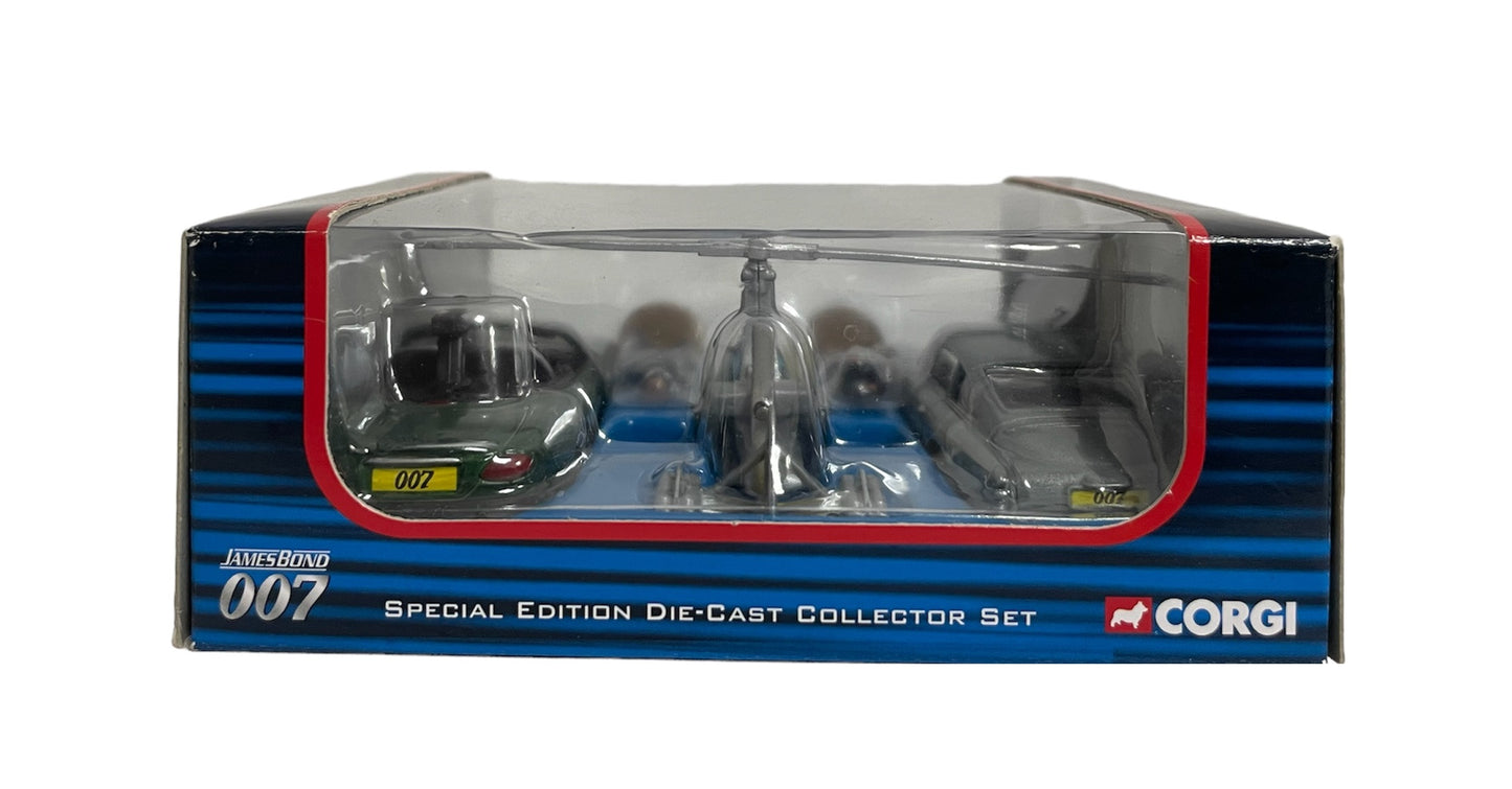 Vintage 2004 Corgi James 007 Bond Special Edition Die-Cast Collectors Set - Gyrocopter - DB5 - XKR - 2 x Figure
