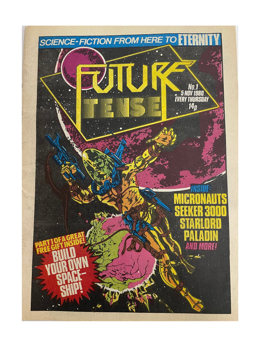 Vintage 1980 Future Tense Weekly Comic Number 1 - First Fantastic Issue - With The Free Gift - 5th Nov 1980