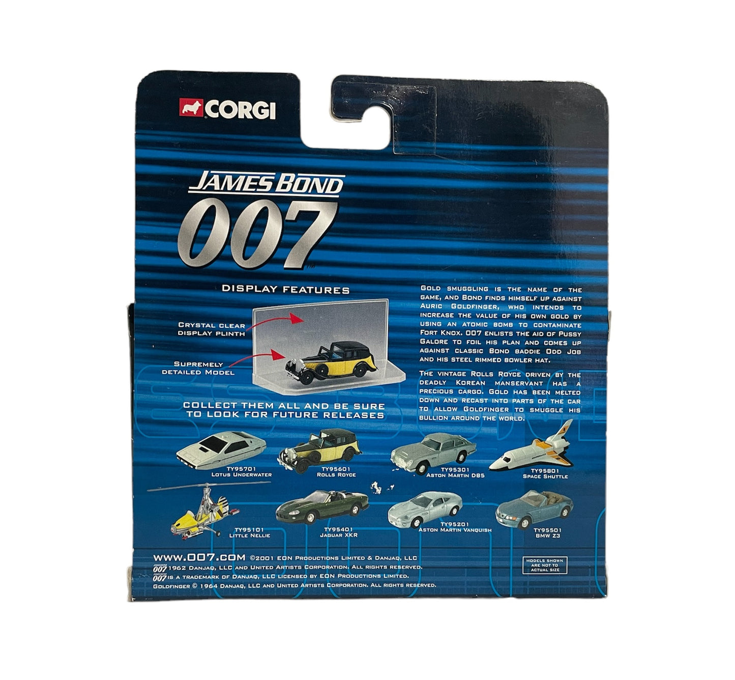 Vintage 2003 Corgi James Bond 007 Goldfinger -Rolls Royce 1:43 Scale Die-Cast Vehicle Replica Number TY95601