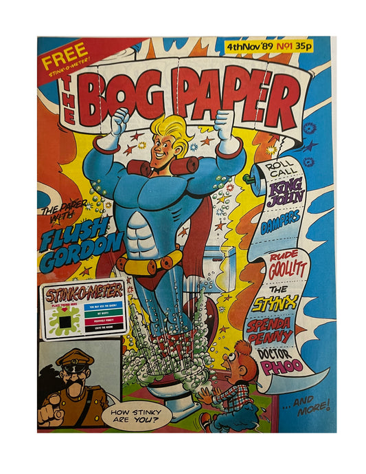 Vintage 1989 The Bog Paper Weekly Comic Magazine Number 1 - Fantastic First Issue - With The Stink-O-Meter - 4th Nov 89 - Former Shop Stock