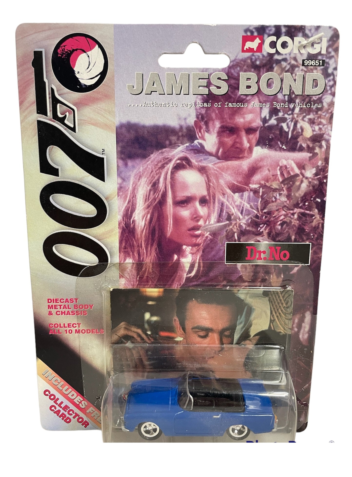 Vintage 1999 Corgi James Bond 007 Dr. No - Sunbeam Alpine 1:65 Scale Die-Cast Vehicle Replica Number 99651 - Includes Free Collectors Card