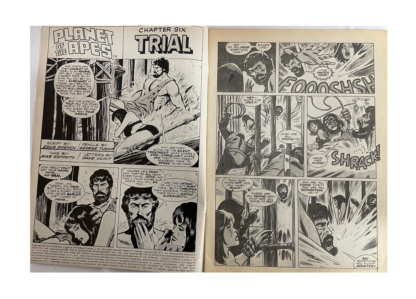 1974 Marvels Comics - Planet Of The Apes Comic Issue No. 6 - November 30th 1974