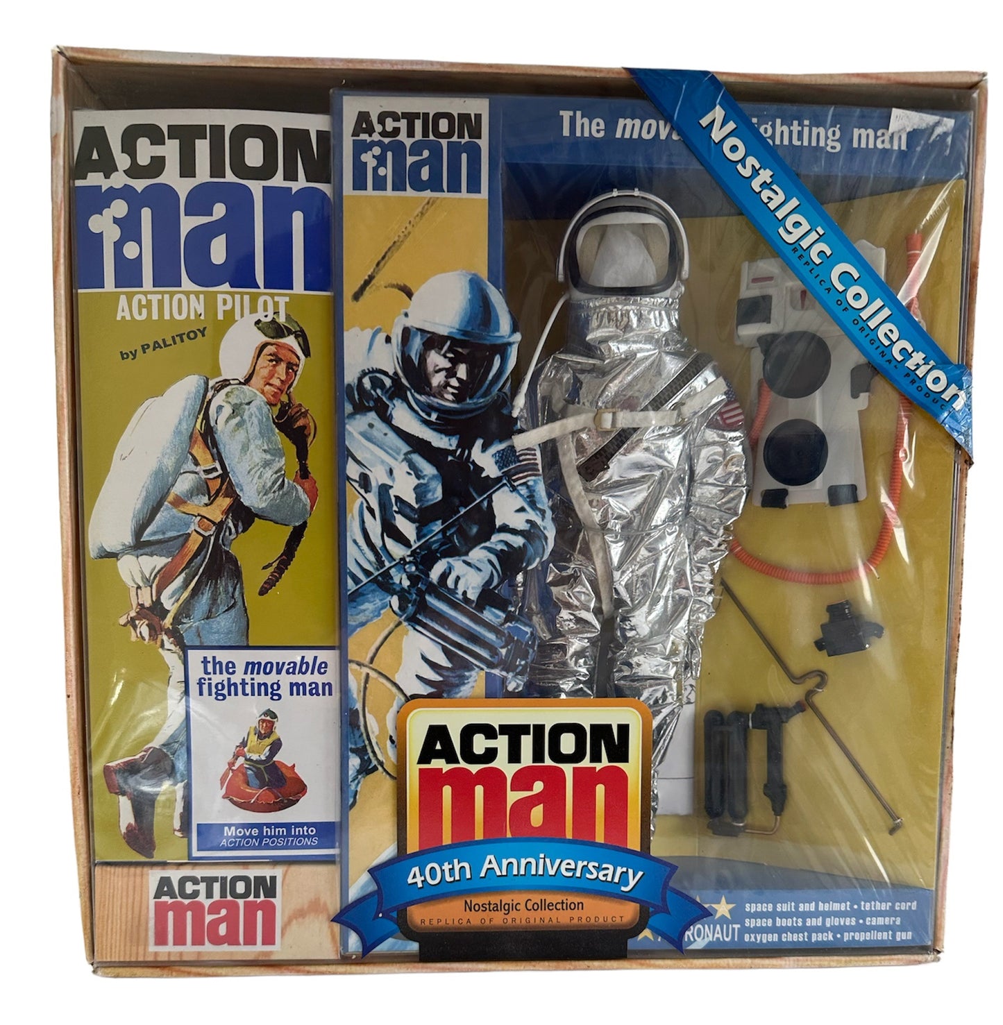 Action Man 40th Anniversary Vintage Nostalgic Collection Action Pilot Plus The Astronaut Space Suit & Equipment Set Factory Sealed Shop Stock Room Findctory Sealed Shop Stock Room Find