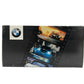 Vintage 2000 Edition James 007 Bond Drives BM Dealership Set Of 3 Mini Die-Cast Vehicles In Display Case - Z3 Roadster / 750iL / Z8 Roadster