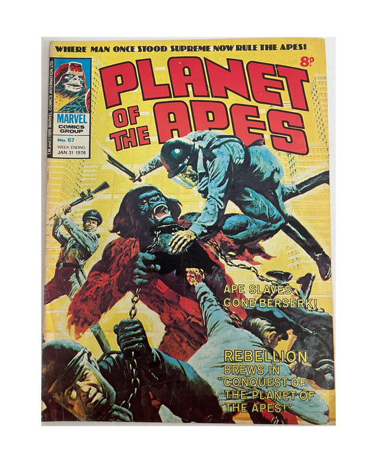 Vintage 1976 Marvels Comics - Planet Of The Apes Comic Issue No. 67 - January 31st 1976 - Former Shop Stock