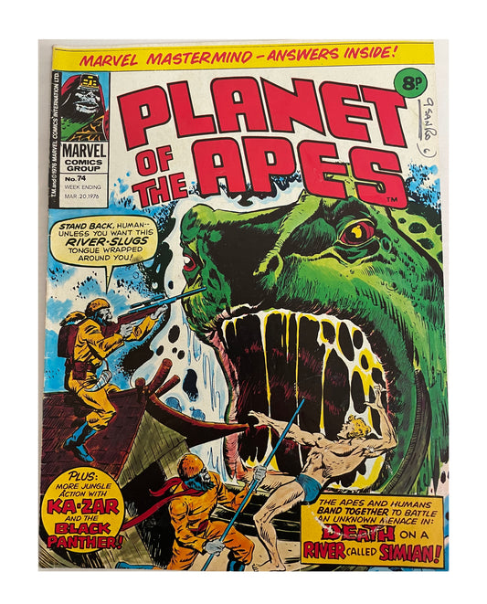 Vintage 1976 Marvels Comics - Planet Of The Apes Comic Issue No. 74 - March 20th 1976 - Former Shop Stock