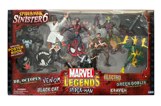 Vintage 2004 Marvel Legends Spiderman Vs The Sinister 6 - 7 Action Figur Set