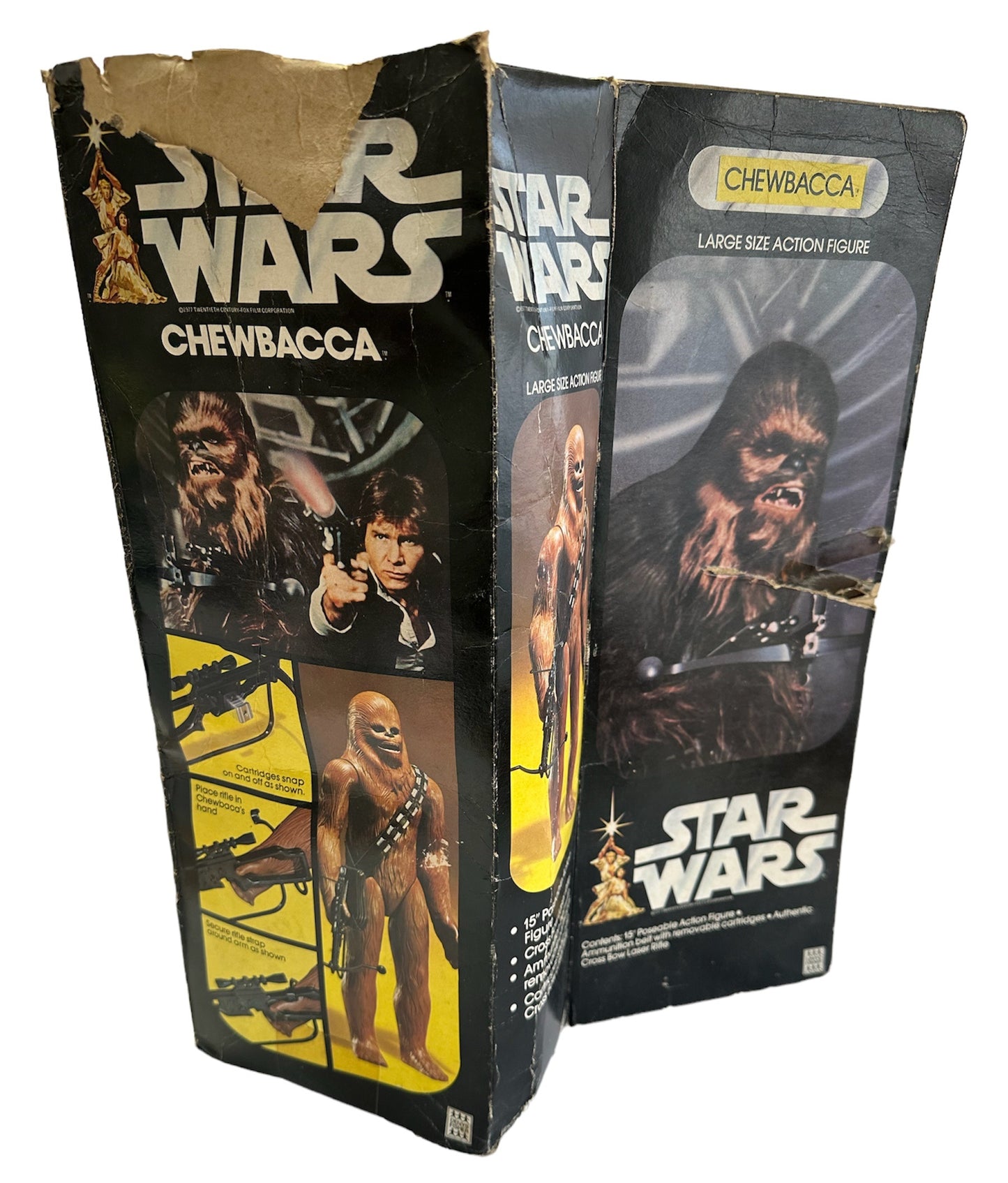 Vintage Denys Fisher 1977 Star A New Hope Wars Chewbacca Large Size Action Figure 15 Inch Tall Complete With Ammunition Belt And Cross Bow Laser Rifle - Very Good Condition In The Original Box